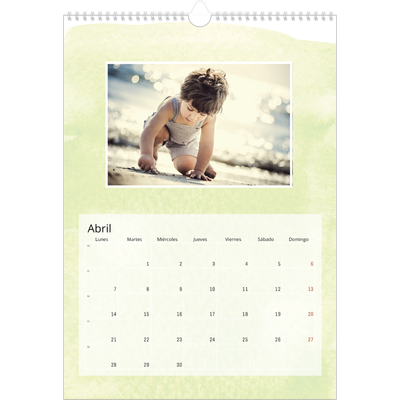 Calendarios A3 — Fondos de acuarela [Abril]