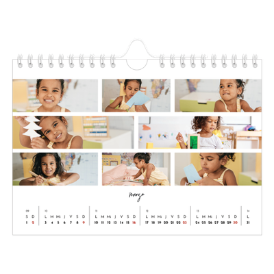 Calendario personalizado A5 — Disposición de fotos [Marzo]