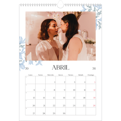Calendarios A3 — Romance en blanco y azul [Abril]