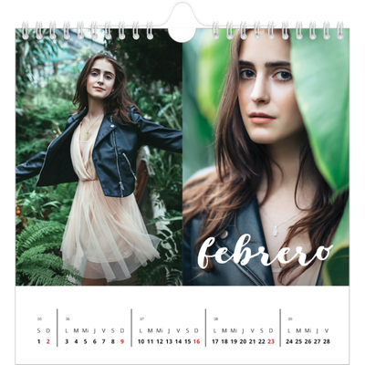 Calendarios Cuadrados — Guión sencillo [Febrero]