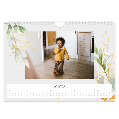 Calendario A4 horizontal — Salpicado floral [portada]