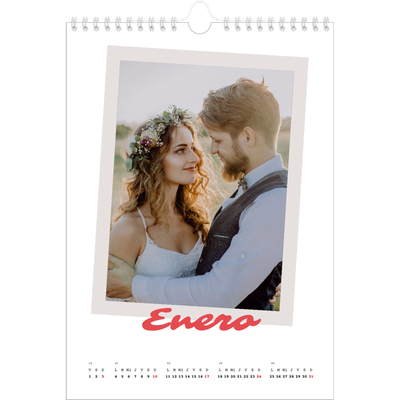 Calendario personalizado A4 — Firmado en carmín [Enero]