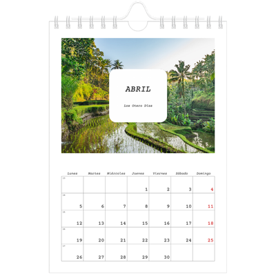 Calendario personalizado A5 — La historia completa [Abril]