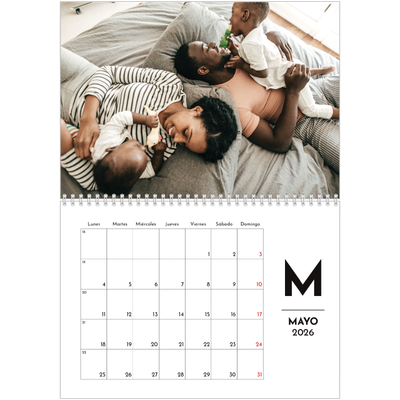 Calendario personalizado doble A4 — Letra destacada [portada]