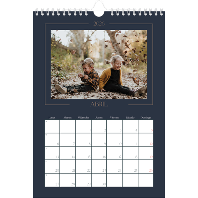 Calendario personalizado A4 — Azul de Prusia [Abril]