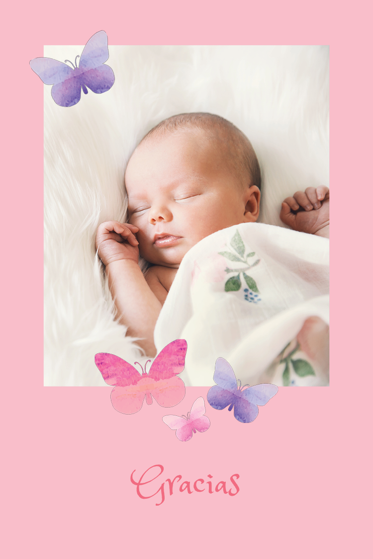 Tarjetas de agradecimiento — Mariposas de acuarela