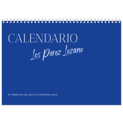 Calendario personalizado doble A4 — Clásico cobalto [portada]