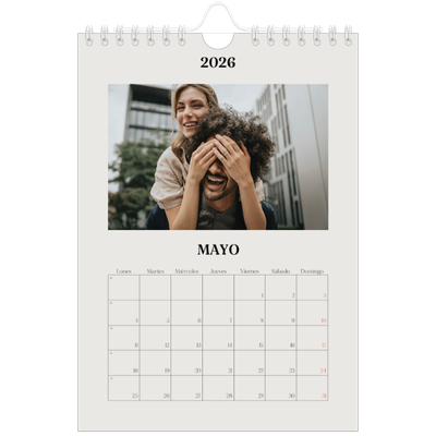 Calendario personalizado A5 — Marfil simple [portada]