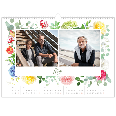 Calendario A3 horizontal — Flores tradicionales [portada]