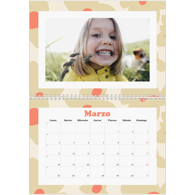 Calendario personalizado doble A4 — Juego de patrones [Marzo]