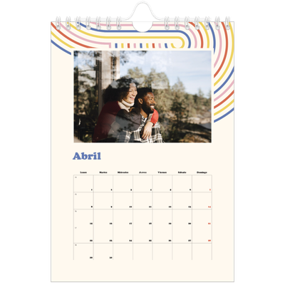 Calendario personalizado A5 — Líneas retro [Abril]