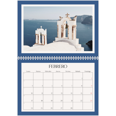 Calendario personalizado doble A4 — Colores clásicos [Febrero]