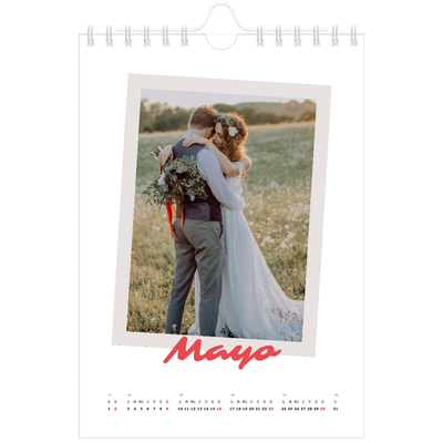 Calendario personalizado A5 — Firmado en carmín [Mayo]