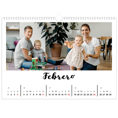 Calendario A3 horizontal — Escrito a mano [Febrero]
