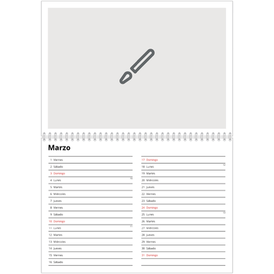 Calendario personalizado doble A4 — Diseña tu producto [Marzo]