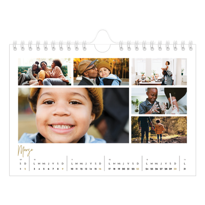 Calendario personalizado A5 — Texto en garabatos [Marzo]