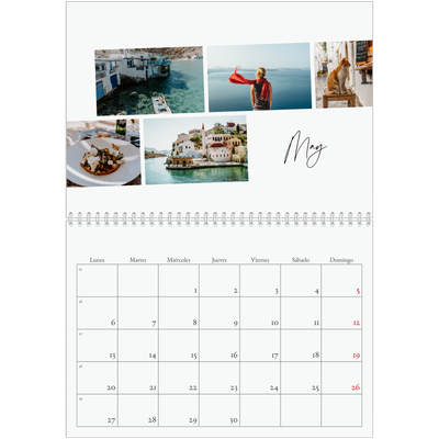 Calendario personalizado doble A4 — Descanso de la ciudad [Mayo]