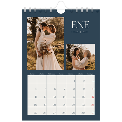 Calendario personalizado A5 — Pizarra y caligrafía [Enero]