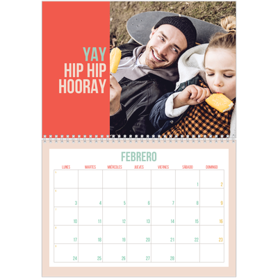 Calendario personalizado doble A4 — Brillante y bonito [Febrero]