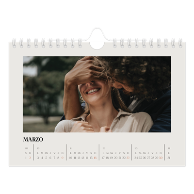 Calendario personalizado A5 — Marfil simple [Marzo]