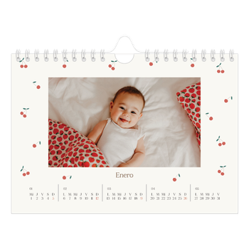 Calendario personalizado A5 horizontal — Pequeñas cerezas