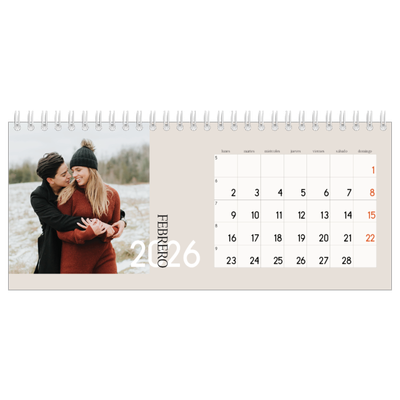 Calendarios de mesa — Texto superpuesto [Febrero]