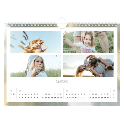 Calendario A4 horizontal — Efecto pincel [Marzo]