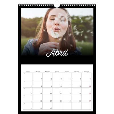 Calendarios A3 — Negro minimalista [Abril]