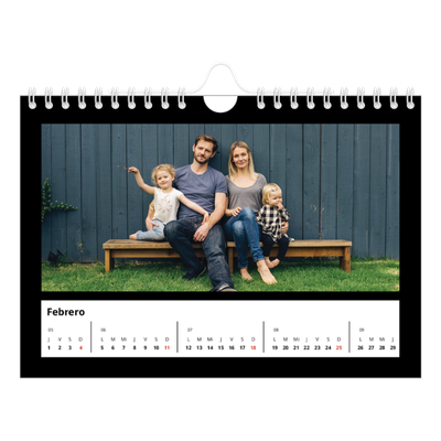 Calendario personalizado A5 — Margen negro [Febrero]