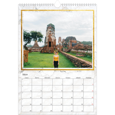 Calendarios A3 — Marco de mármol dorado [portada]