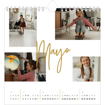 Calendarios Cuadrados — Rotulador dorado [portada]