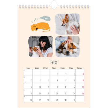 Calendario personalizado A4 — Perros y garabatos