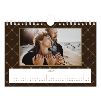 Calendario personalizado A5 — Vintage monocromo [Abril]
