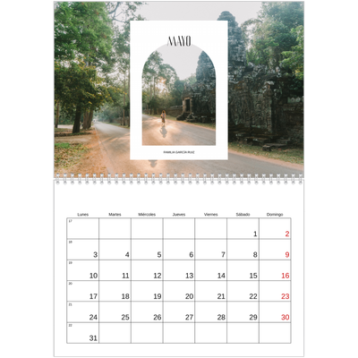 Calendario personalizado doble A4 — El arco abierto [Mayo]