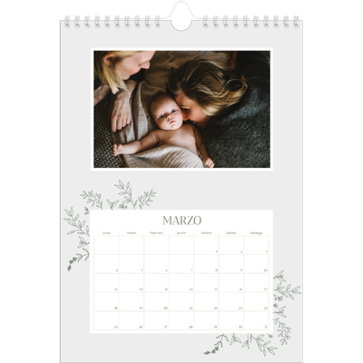 Calendario personalizado A4 — Flores dibujadas [Marzo]