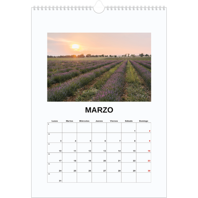 Calendarios A3 — Foto simple [Marzo]