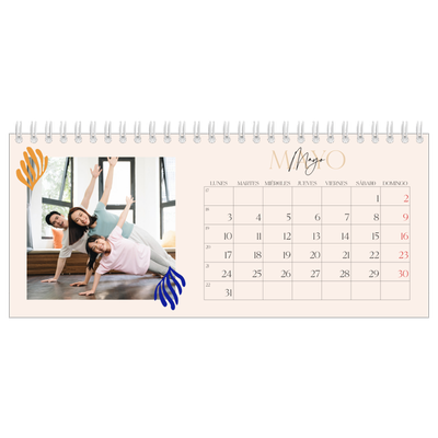 Calendarios de mesa — Coral minimalista [Mayo]