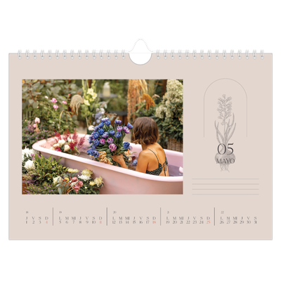 Calendario A4 horizontal — Botánica sencilla [portada]