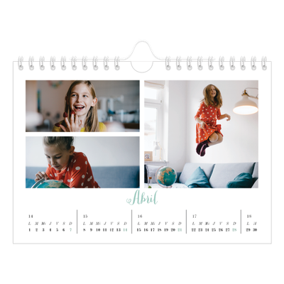 Calendario personalizado A5 — Hola, mundo [Abril]