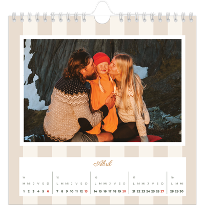 Calendarios Cuadrados — Letras y rayas [Abril]