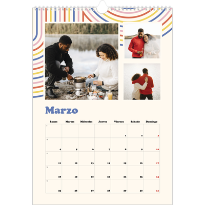 Calendarios A3 — Líneas retro [Marzo]