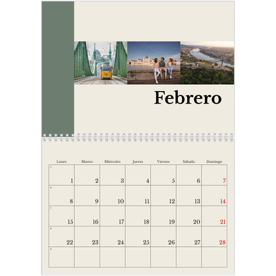 Calendario personalizado doble A4 — Lugares del mundo [Febrero]