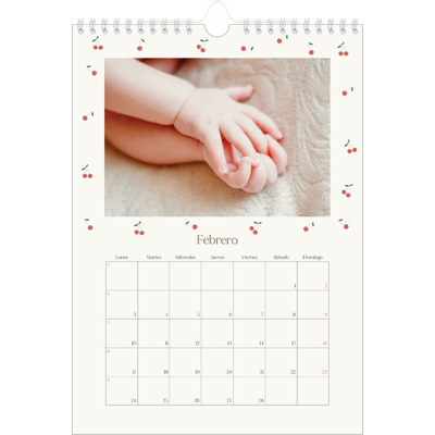 Calendario personalizado A4 — Pequeñas cerezas [Febrero]