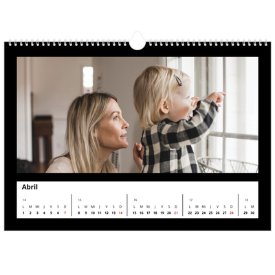 Calendario A3 horizontal — Margen negro [Abril]