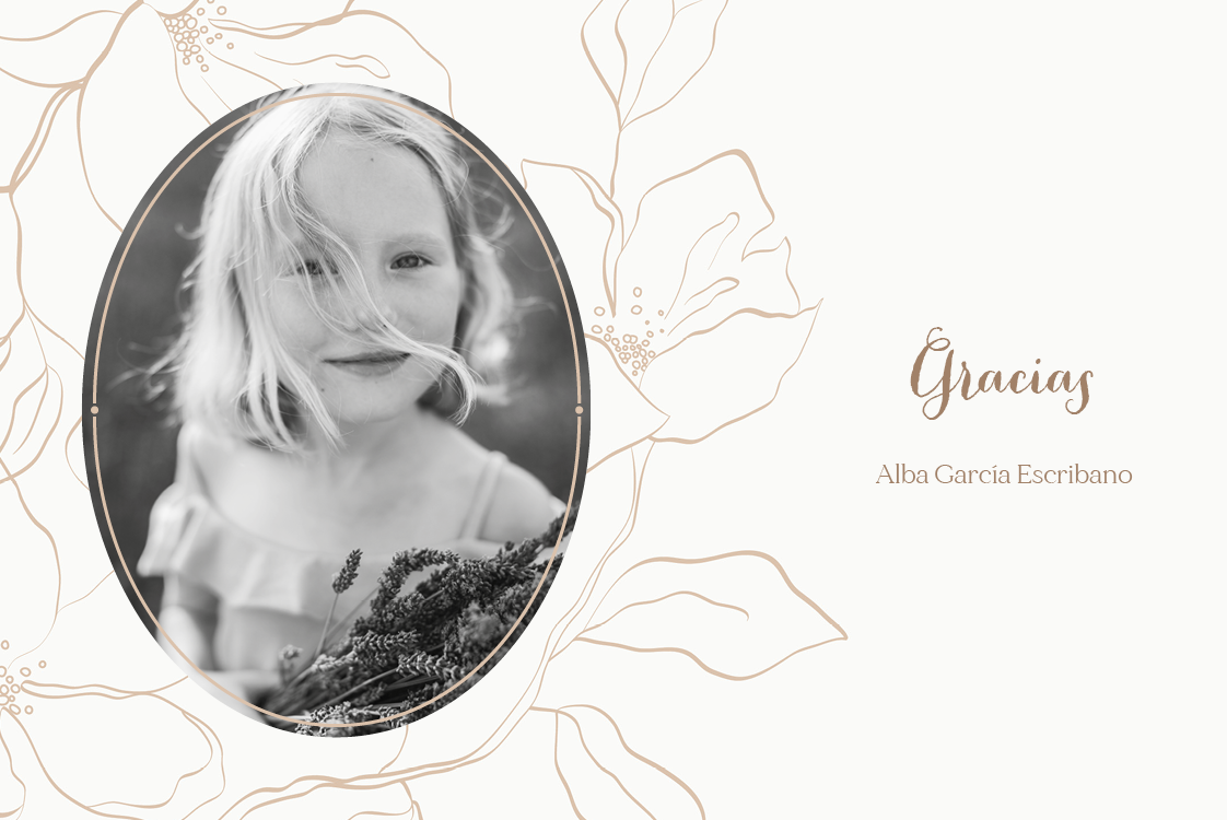 Tarjetas de agradecimiento — Caligrafía floral