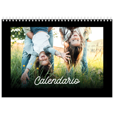 Calendario personalizado doble A4 — Negro minimalista [portada]