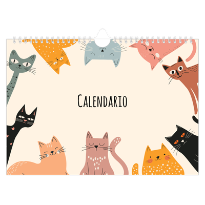 Calendario A4 horizontal — Gatos y garabatos [portada]