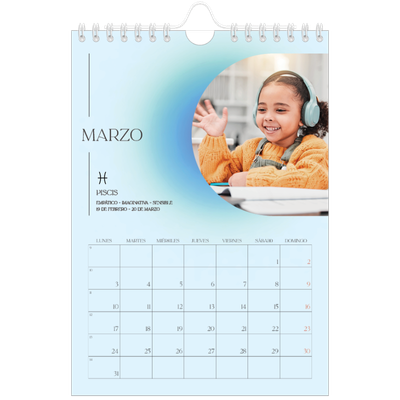 Calendario personalizado A5 — Degradado astrológico [Marzo]