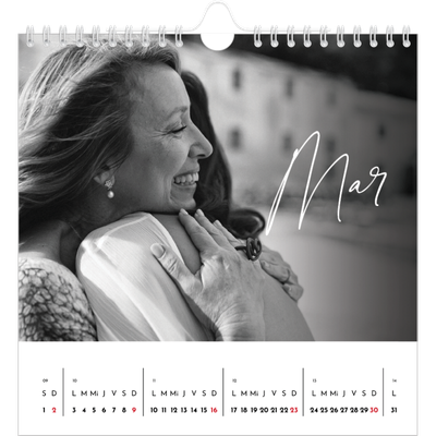 Calendarios Cuadrados — Escritura elegante [Marzo]