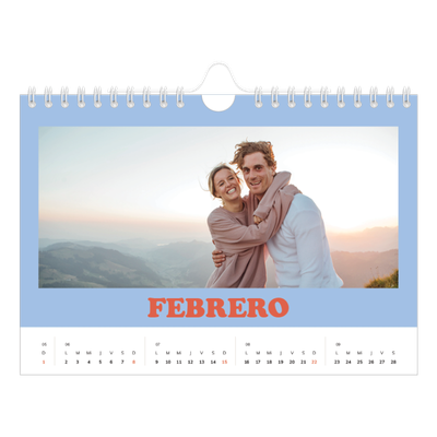 Calendario personalizado A5 — Marcos retro [Febrero]
